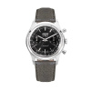 Vulcain Chronograph 70's - čierna / strieborná - Grey Leather + 5 rokov záruka a darček ZADARMO