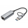 DIGITUS Digitus DN-3028 káblová redukcia USB-C USB 3.1 RJ-45 Šedá (DN-3028)