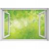 Samolepiaca 3D samolepka na okno Zelené listy 90x60 (Samolepiaca 3D samolepka na okno Zelené listy 90x60)