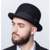 Black Hat 56 (Pánsky klobúk Derby Melonik 100% vlna veľkosť 56)