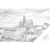 Vymalujsisam.sk Bodkovanie - Katedrála Petrov - Brno 2 Farba: Zelená, Veľkosť: 40x60cm, Rám: Na kartónovej doske