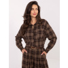 Hnedá dámska károvaná flanelová košeľa s odnímateľnou brošňou IT-KS-GT9880.12P-brown ONE SIZE