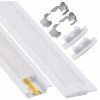 BERGE LED hliníkový profil zapustený 1m biely - sada