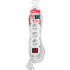 Strend Pro 213348 Kabel DG-F805BK L-10 m, prodlužovací kabel, bílý, 5x zásuvka + vypínač