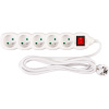 STREND PRO® Prodlužovací kabel s vypínačem, 3m, 5 zásuvek, 3×1 mm2, bílý, STREND PRO