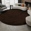 Strado Kulatý koberec Shaggy Strado 120x120 DarkCoffee (tmavě hnědý)