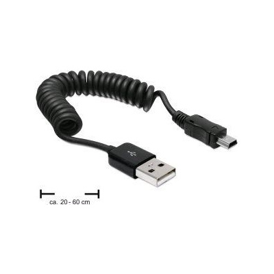 Delock kabel USB 2.0 A samec > USB mini samec, kroucený kabel 83164