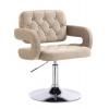 LuxuryForm DESIGN Kozmetické kreslo ADRIA VELUR na striebornom tanieri - latte