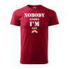 Sablio Tričko s potlačou Nobody knows I am gay - červené S