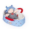 Doudou Jolijou Bábika v modrej prenosnej taške 20 cm