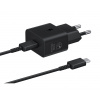 EP-T2510EBE + EP-DN980BBE Samsung USB-C 25W Cestovná nabíjačka + USB-C Dátový Kábel Black Black (OOB Bulk)