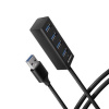 AXAGON HUE-M1AL, 4x USB 3.2 Gen 1 MINI hub, kovový, kabel USB-A 1.2m Axagon