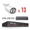 Techage IP – 13 kamerový set 5 MP BULLET-WLI + SWITCH