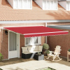 Červená automatická zaťahovacia markíza 400 x 350 cm, vymeniteľný materiál pre značky