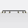 Sollux Lighting Bodové svietidlo Nero, 6x čierne kovové tienidlo, (možnosť polohovania), g