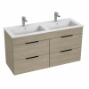Jika CUBE skrinka s dvojumývadlom 120 cm 118 x 43 x 62,2 cm jaseň H4536621765141