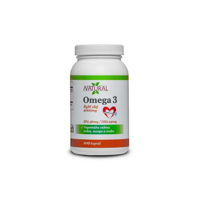 NATURAL Omega 3 Rybí olej - 1000 mg, Balenie 100 kps