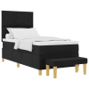 Boxspring Postel S Matracom A Lavicou Čierna 90X200 Cm Tkanina