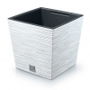 PROSPERPLAST Kvetináč FURU SQUARE LOW 30cm biely