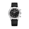Vulcain Chronograph 70's - čierna / strieborná - Rubber + 5 rokov záruka a darček ZADARMO