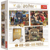 Puzzle Trefl Puzzle Harry Potter Turnaj troch kúzelníkov, metlobal a Rokfort 400 + 500 + 600 dielikov (91827)