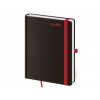 Diár 2026 DOUBLE BLACK-RED, A5 denný, 352 str, 145x205mm, s gumičkou