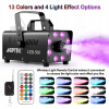 AGPtEK generátor dymu 8 LED diódami, 13 farieb a RGB efekt 500 W