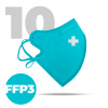 Nanolab 10 x Český bezpečný nano respirátor FFP3 modrý Možnosť: medi (logo křížek)