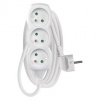 EMOS Predlžovací kábel 2 m / 3 zásuvky / biely / PVC / 1 mm2 P0312