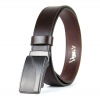 Opasok z pravej kože s brzdovou prackou TITAN CURVE, 3,5 cm, Tmavo hnedý (VTITAN-CURVE-TH)