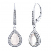 Stříbrné náušnice BRISA s pravým Růženínem a Brilliance Zirconia JJJ1141ERO