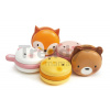 Drevené sladké makrónky Animal Macarons Tender Leaf Toys kuriatko, medveď, zajac, líška a prasiatko od 2 rokov