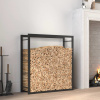 vidaXL Stojan na krbové drevo matný čierny 80x28x86 cm oceľ - Čierna - 25969-167259