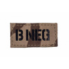 Nášivka AČR IR Combat Systems® krvná skupina B NEG - vzor 95 Púšť