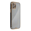 Puzdro gumené Apple iPhone 12/12 Pro Lux transparentno-čierne