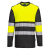 PORTWEST HI-VIS PW312 / Reflexné tričko s dl. rukávom - HV žltá/čierna L