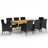 Stôl a stoličky VidaXL drevo 3067859 viacfarebné