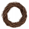 Hnedý prútený veniec Alex - 35 cm