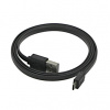 USB kábel (2.0), USB A samec reversible - microUSB samec reversible, 0.3m, plochý, čierny, obojstranný, DOPREDAJ