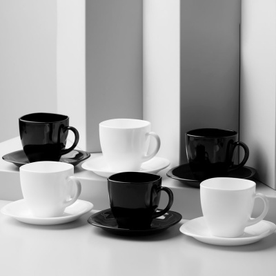 Kávová súprava Carine White & Black 12-dielna LUMINARC