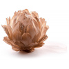 Dekorácia MagicHome Vianoce Flower, zlatá, závesná, páperová, 10 cm
