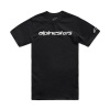 Tričko LINEAR WORDMARK 2.0 CSF, ALPINESTARS (čierna/biela) Veľkosť: L