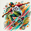 CUKROVÁ TLAČ Jedlý obrázok na tortu SKATER SKATEBOARD + POSTAVY MENO 93