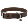Trixie Obojok Rustic z hrubej kože, M-L: 42 – 48 cm/25 mm, tmavohnedý