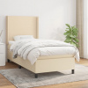 vidaXL Posteľný rám boxspring s matracom krémový 90x190 cm látka - Krémová - 58101-13066