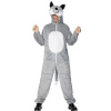 Smiffy's Adult Unisex Wolf Costume, Jumpsuit with Hood, Party Animals, Serious Fun, Size