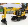 Dm-models Caterpillar Catm323f Escavatore Gommato Su Rotaie Ferroviarie - Hydraulický škrabák na traktor 1:87 Yellow Black