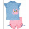 Detské plavky - Playshoes Two -čas -outfit 74 modrá, ružová (Playshoe dva -kusové plavky 74/80 ZGB)