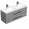 Swiss aqua technologies Koupelnová skříňka s dvojumyvadlem SAT Cube Way 120x53x40 cm beton CUBE2120ZBE