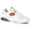 Pánska tenisová obuv Lotto Raptor Hyperpulse 300 Clay All White/Etruscan Red EUR 45 Pánska tenisová obuv Lotto Raptor Hyperpulse 300 Clay All White/Etruscan Red EUR 45